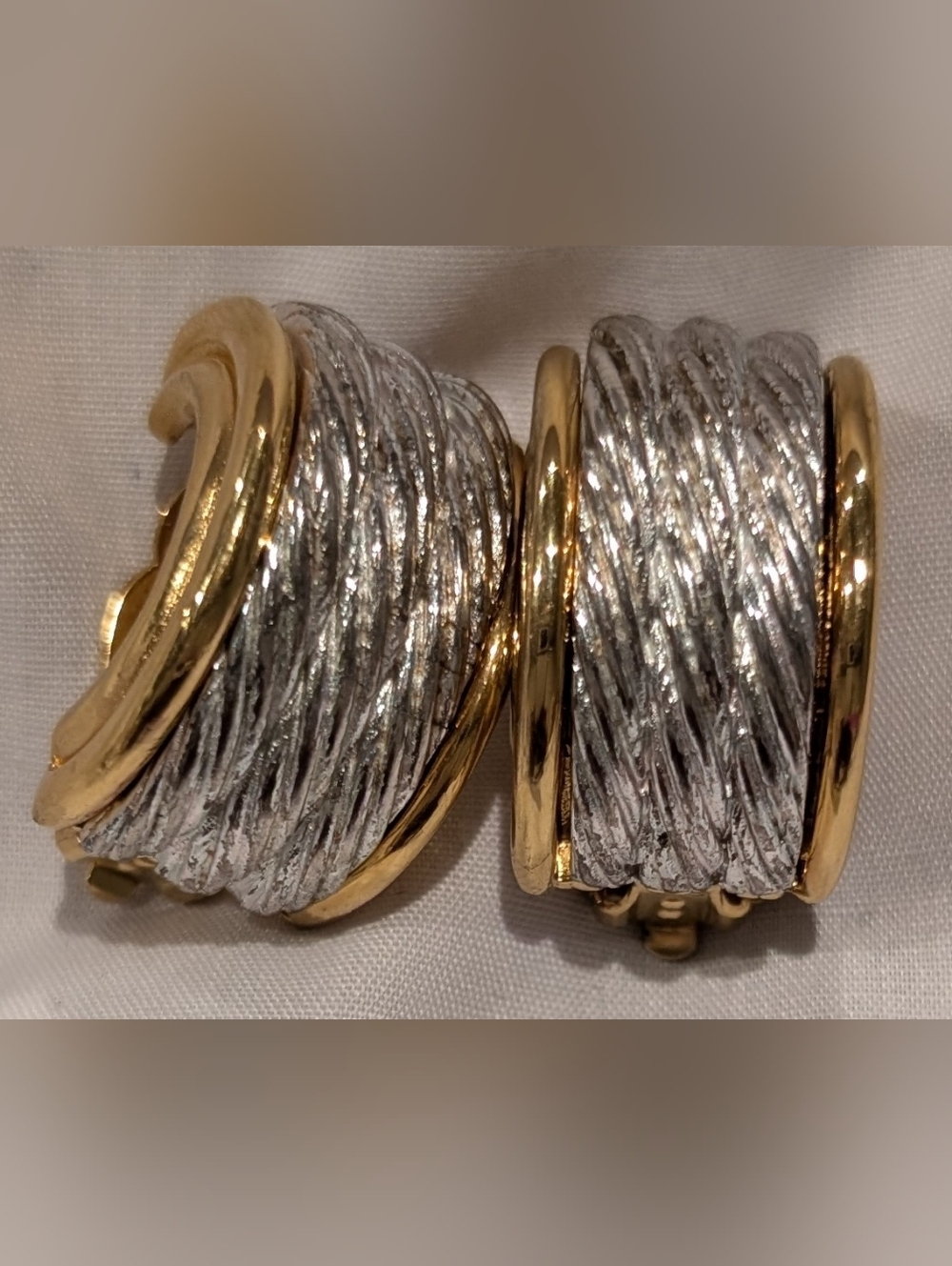 Givenchy Two-Tone Gold and Silver Hoop Earrings